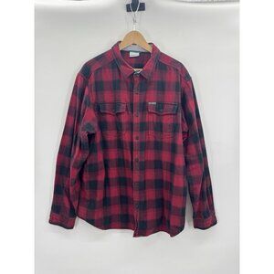 Columbia Mens XLarge Flannel Red Buffalo Check Plaid Outdoors Hunting Fishing
